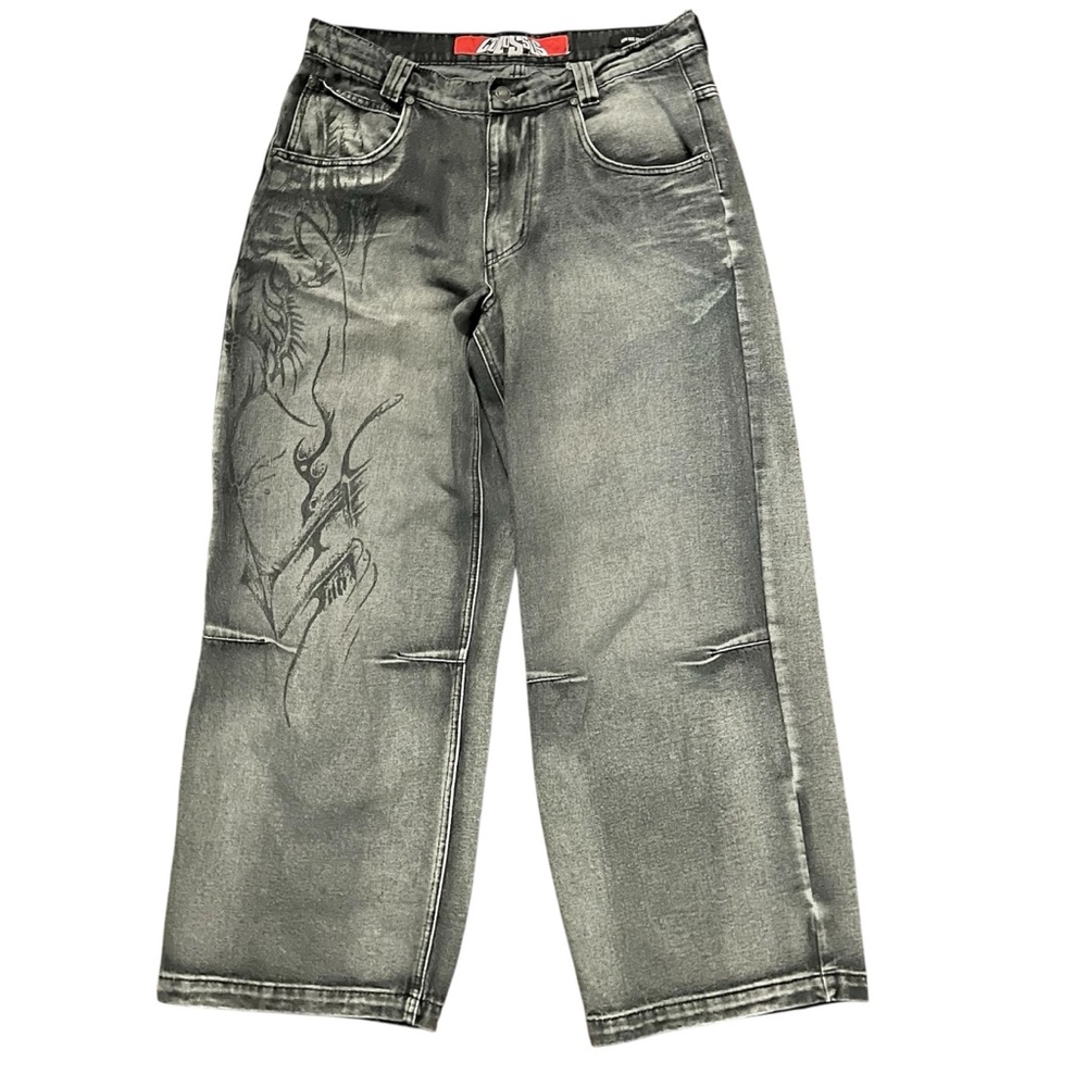Jaded London Colossus Fit Low Rise Black Relaxed Men Jeans size 34